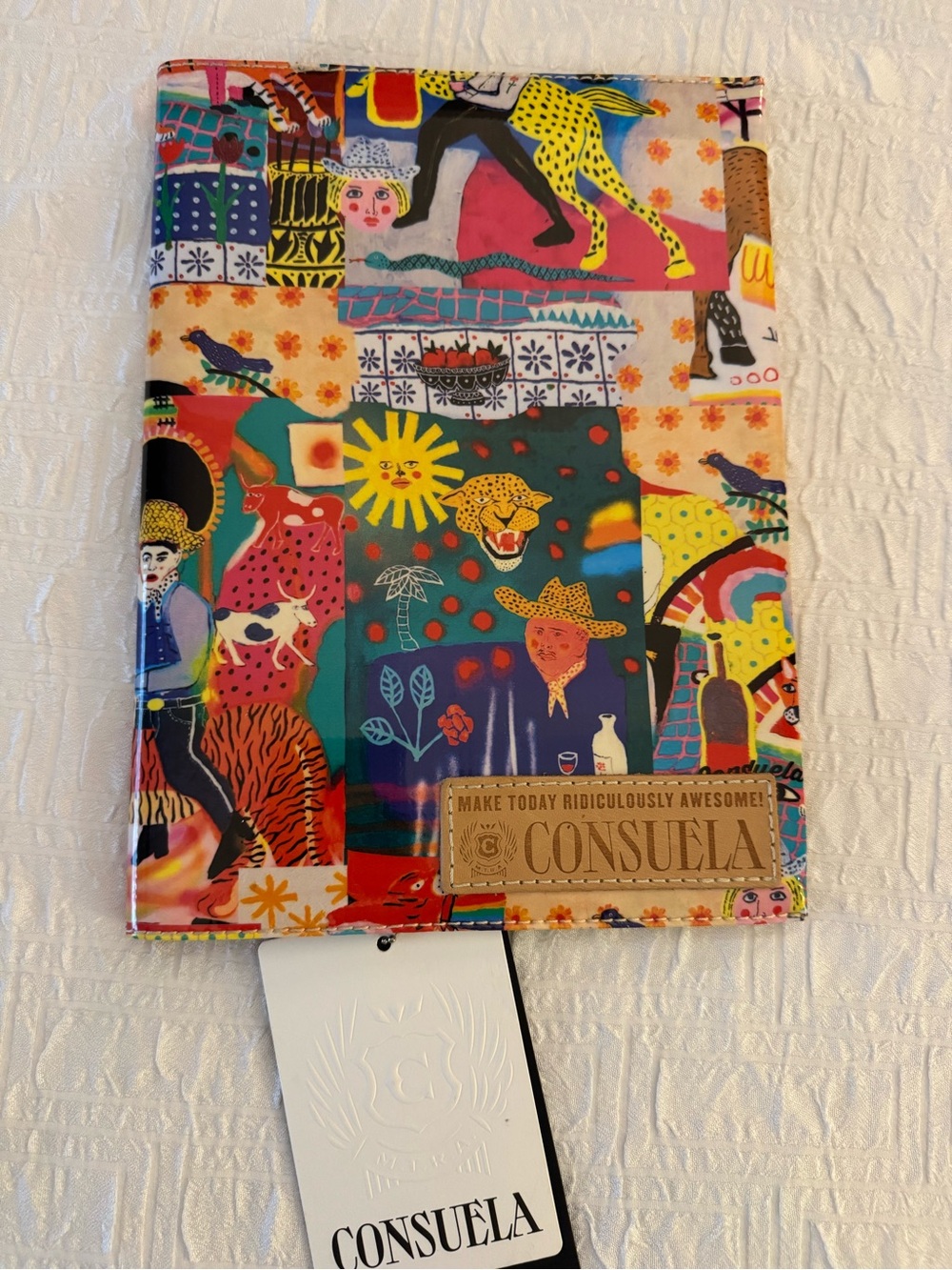 Consuela Colorful Illustrated Patchwork Colin Notebook Cover